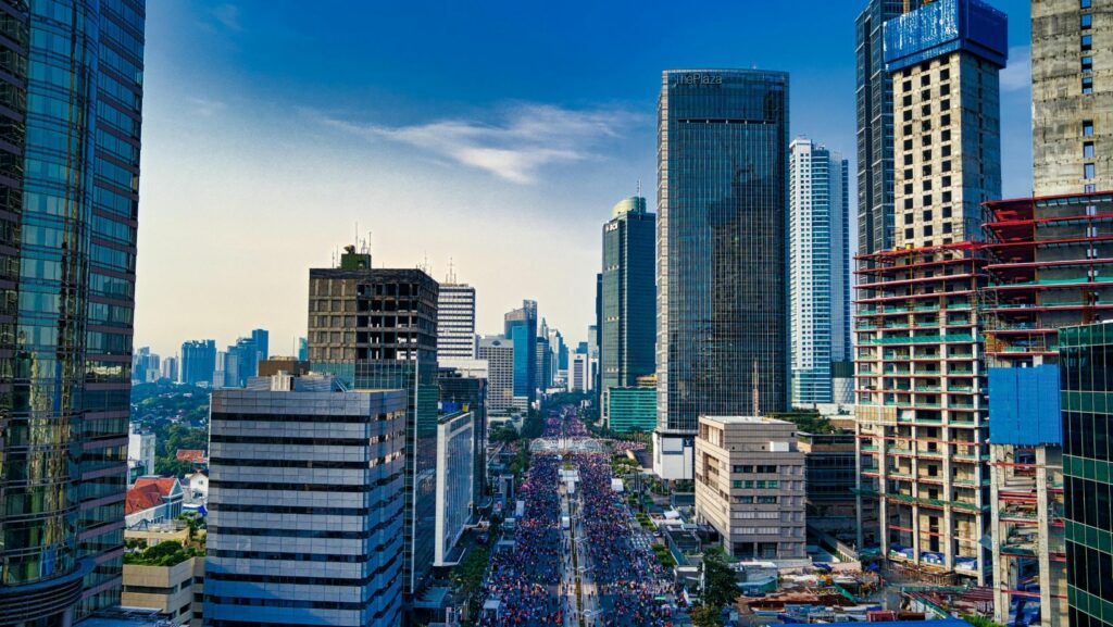 Aerial view of a cityscape